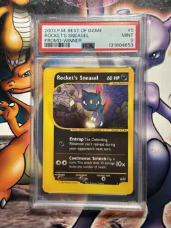 2003 Pokemon ~ Best of Game Winner Promo ~ Rocket's Sneasel #5 ~ PSA 9 MINT - Image 1