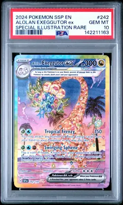 2024 POKEMON SSP EN-SURGING SPARKS #242 ALOLAN EXEGGUTOR EX PSA 10 - Image 1
