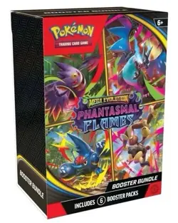 Pokemon Mega Evolution Phantasmal Flames Booster Bundle Box - 6 Booster Packs - Image 1