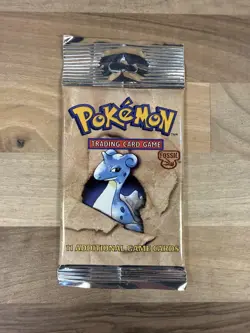 Pokemon Fossil Long Crimp Booster Pack Lapras NEW SEALED 21.2 Grams - Image 2