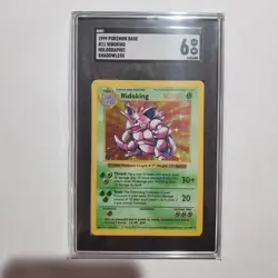 1999 Pokemon Nidoking 11/102 Base Set Shadowless Holo SGC 6 (EX-NM) - Image 1