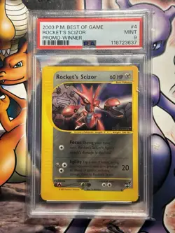 2003 Pokemon ~ Best of Game Winner Promo ~ Rocket's Scizor #4 ~ PSA 9 MINT - Image 1