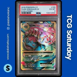 2016 POKEMON XY EVOLUTIONS #100/108 M VENUSAUR EX PSA 6 - Image 1