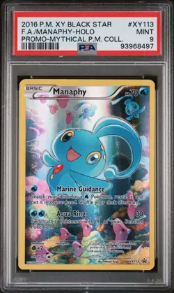 2016 POKEMON XY BLACK STAR PROMO MYTHICAL POKEMON COLL FULL ART/MANAPHY PSA 9 - Image 1
