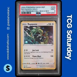 2024 POKEMON SWSH BS PROMO CROWN Z PREMIUM COLL. SEA SKY #SWSH029 RAYQUAZA PSA 9 - Image 1