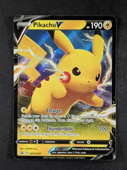 2019 Pokemon PIKACHU V #SWSH061 Black Star Promo Shining Fates Coll. English - Image 1