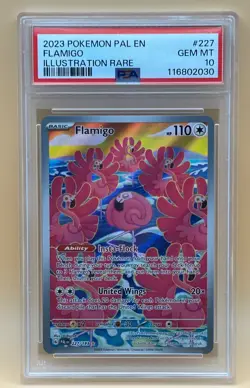 2023 POKEMON PAL EN-PALDEA EVOLVED ILLUSTRATION RARE #227 FLAMIGO PSA 10 - Image 1