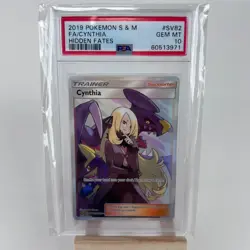 2019 Pokemon S & M Hidden Fates #SV82 Cynthia FA PSA 10 GEM MINT - Image 1