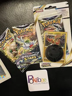 Pokemon NEW Factory Sealed Brilliant Stars 3 Pack Bundle | Single Pack Blister - Image 1