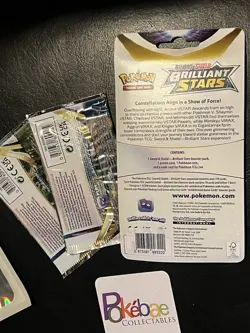 Pokemon NEW Factory Sealed Brilliant Stars 3 Pack Bundle | Single Pack Blister - Image 3