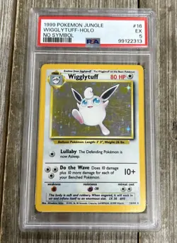 Graded PSA 5 1999 Pokemon Jungle Wigglytuff-Holo No Symbol #16 - Image 1
