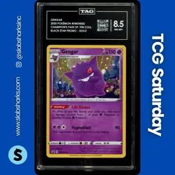 2020 POKEMON SWSH BS PROMO CHAMP. PATH SP PIN COLL. #SWSH052 GENGAR HOLO TAG 8.5 - Image 1