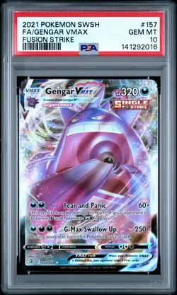2021 Pokemon Fusion Strike #157 Gengar Vmax PSA 10 - Image 1