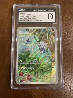 Pokemon Meditite 153/142 Sv07 Stellar Crown Illustration Rare Holo CGC 10 - Image 1