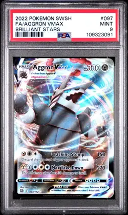 2022 Pokemon Brilliant Stars Aggron Vmax 097/172 PSA 9 - Image 1