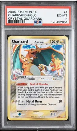 2006 Pokemon EX Crystal Guardians #4 CHARIZARD HoloPSA 6 - Image 1