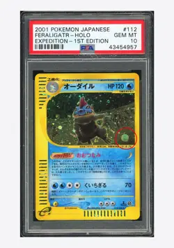 Pokemon PSA 10 Feraligatr Holo 2001 112/128 Expedition 1ST ED. Japanese - Image 1