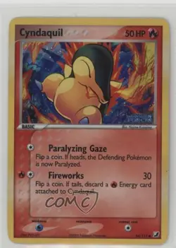 Cyndaquil Reverse Foil Pokemon EX Unseen Forces #54 2005 - Image 1