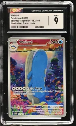 CGC Mint 9 Wailord 162/159 Pokemon Journey Together JTG EN - Image 3