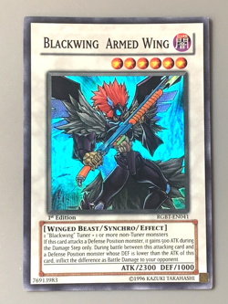 yugioh Blackwing Armed Wing RGBT-EN041 1st Edition Super Rare near mint - Image 1