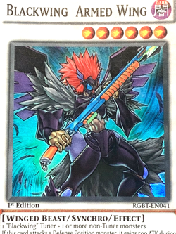 yugioh Blackwing Armed Wing RGBT-EN041 1st Edition Super Rare near mint - Image 3