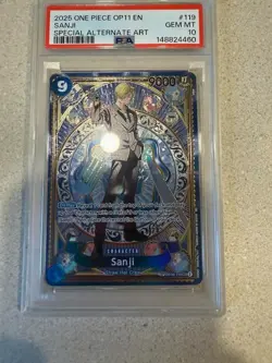 PSA 10 ONE PIECE SANJI SP FIST OF DIVINE SPEED OP11 SP - Image 1