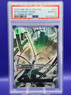 One Piece Demon Aura Nine Sword Style Dead Man's Game Alt Art OP12-037 PSA 10 - Image 1