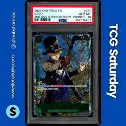 2025 ONE PIECE 3RD ANV TOURNAMENT 3 BROTHERES PACK WINNER #OP07-027 SABO PSA 10 - Image 1