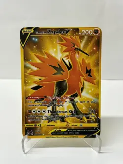 Galarian ZapdosV HP200 182/172 Gold Metal Pokemon Card-Collectible Gift Artwork - Image 1