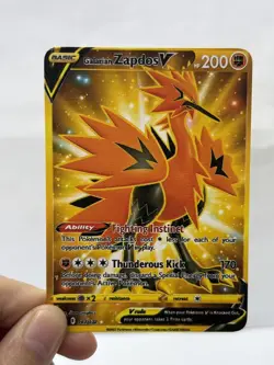 Galarian ZapdosV HP200 182/172 Gold Metal Pokemon Card-Collectible Gift Artwork - Image 3