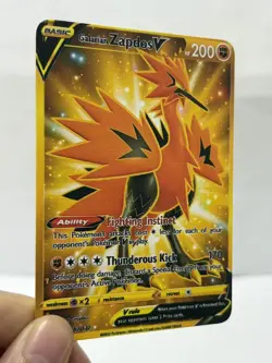 Galarian ZapdosV HP200 182/172 Gold Metal Pokemon Card-Collectible Gift Artwork - Image 4