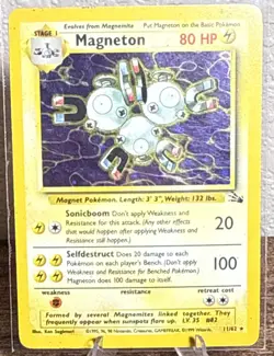 1999 Fossil Magneton Holo Pokemon Card TCG #11/62 Original Rare - Image 1