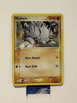 Pokemon Card - Rhyhorn Emerald 62/106 Reverse Holo Stamped LP - Image 1