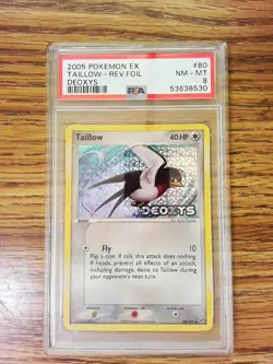 Taillow 80/107 EX DEOXYS Reverse Holo Graded Pokemon Card - PSA 8 - Image 1