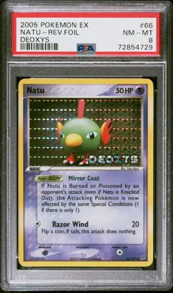 Pokemon Card Natu 66/107 Reverse Holo EX Deoxys PSA 8 NM-MT - Image 1