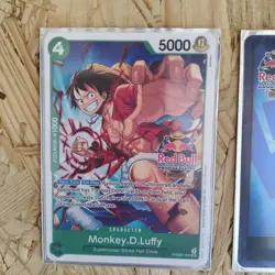 One piece card Game Red Bull Double DON!! Event Tcg Pack NM With Luffy Promo - Image 3