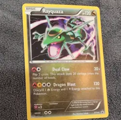 Pokemon Rayquaza XY141 Promo Holo Basic Card HP120 Dual Claw Dragon Blast - Image 2