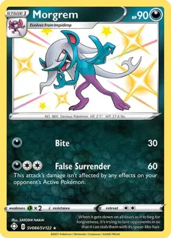 Morgrem SV084/SV122 Shining Fates: Shiny Vault Shiny Holo Rare Pokemon Card - Image 1