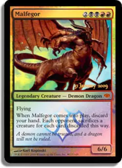 1 x Malfegor - Foil - Prerelease Promo - Conflux - Light Play - MTG - Image 1