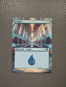 Island MTG Modern Horizons 3 Hand Painted Borderless Extended Altered Art - Image 1