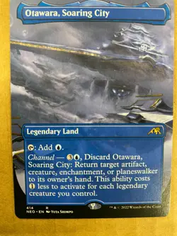 MTG 1x BORDERLESS Otawara, Soaring City # 414 Kamigawa: Neon Dynasty Magic x1 NM - Image 1