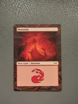 Mountain MTG Duskmourn: House of Horror Hand Painted Borderless Full Altered Art - Image 1