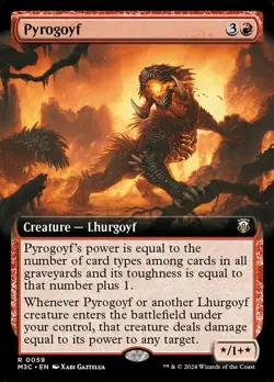 Pyrogoyf - Ripple Foil - Extended Art Commander Modern Horizons 3 Magic mtg LP - Image 1