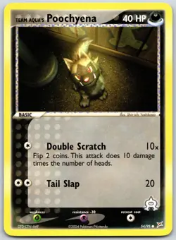 POKEMON TEAM MAGMA VS TEAM AQUA TEAM AQUA'S POOCHYENA 54/95 COMMON NON HOLO NM - Image 1