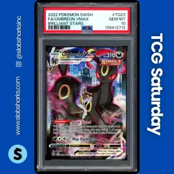 2022 POKEMON SWSH BRILLIANT STARS TRAINER GALLERY #TG23/TG30 UMBREON VMAX PSA 10 - Image 1