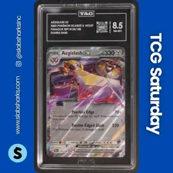 2023 POKEMON SV PARADOX RIFT #135/182 AEGISLASH EX TAG 8.5 - Image 1