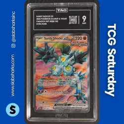 2023 POKEMON SV PARADOX RIFT #228/182 SANDY SHOCKS EX FULL ART ULTRA RARE TAG 9 - Image 1