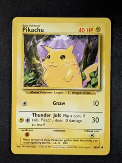 1999 Pokemon PIKACHU #58/102 Base Set Unlimited Common Vintage English - Image 1
