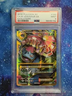 M Venusaur EX Full Art 100/108 XY Evolutions Holo Pokemon 2016 PSA 9 MINT #100 - Image 1