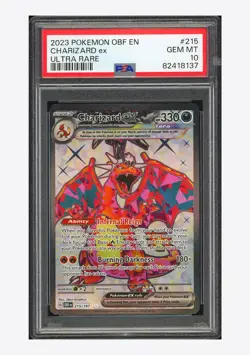 Pokemon PSA 10 Charizard ex Ultra Rare 2023 215/197 OBF English - Image 1